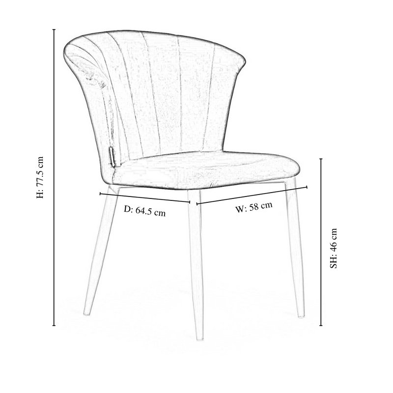 Siyana Modern Velvet Dining Chairs - Ergonomic Curved Back with Solid Wooden Legs , Pink