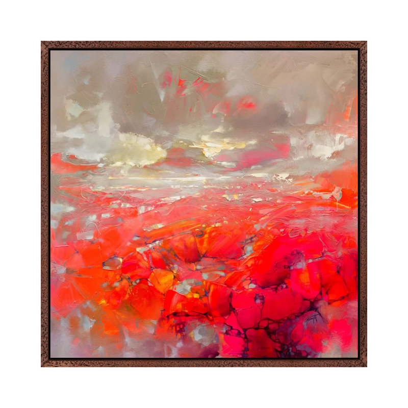 Molecular Bonds by Scott Naismith - Painting on Canvas, 93.98 cm H x 93.98 cm W, Classic Brown Wood Framed
