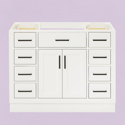 Osoria 42'' Solid Wood Single Bathroom Vanity Base Only, Base Cabinet without Top