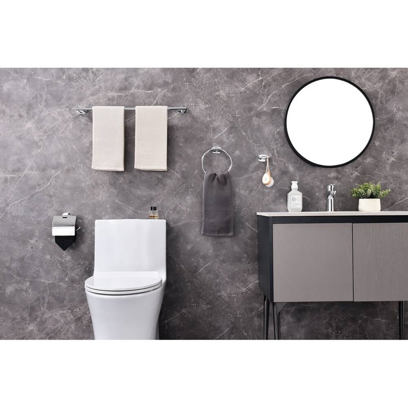 Anneau à serviettes mural, porte-serviettes de salle de bain, 2, Chrome poli