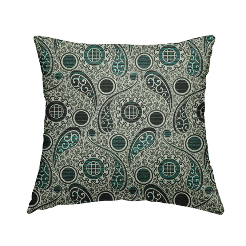 Rectangular Cushion, Green/Grey