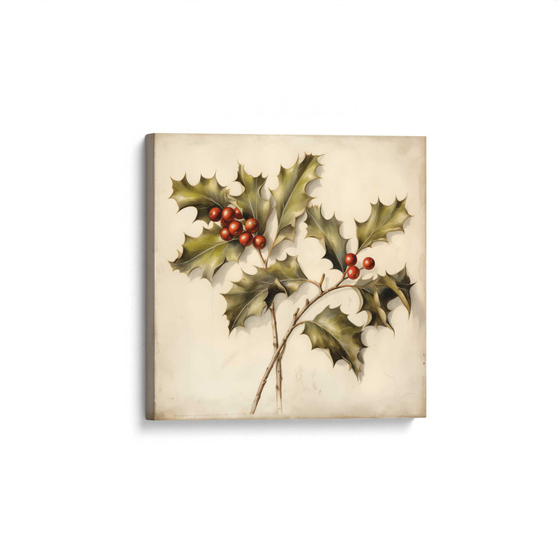 «Holly Sprigs» par Heidi Kuntz, reproduction d'art, Toile non encadrée, Ne s’applique pas, L 12 po x H 12 po