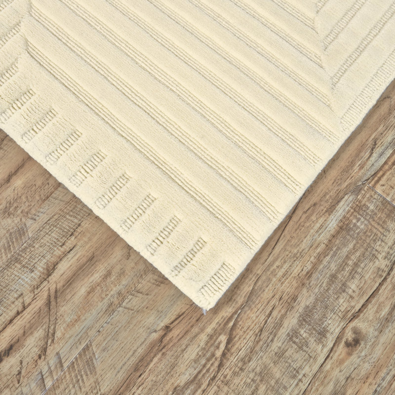 Cade Hand Knotted Wool Geometric Indoor Rug, Rectangle 4' x 6'