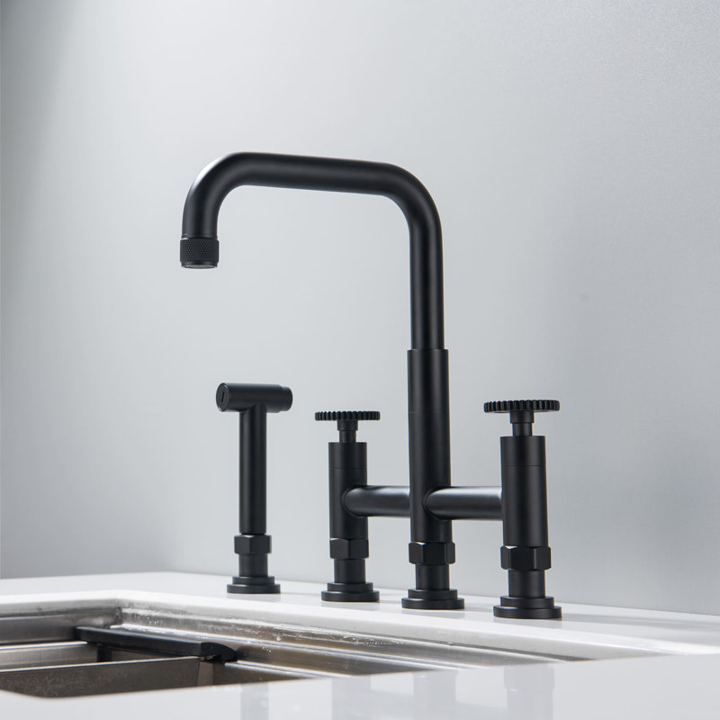 KIKO HOME Kitchen Faucet with Side Spray, Matte Black