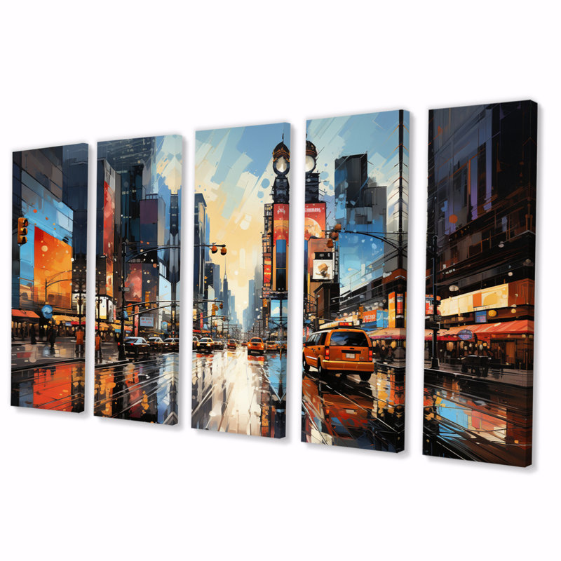 «City Philadelphia Popart II» sur toile, reproduction de 5 pièces