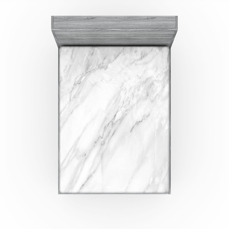 Drap-housse orange Ambesonne, Gris pâle / marbre blanc, Drap-housse de taille très grand