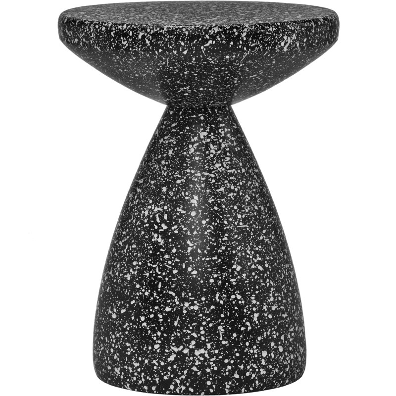 Table d'appoint en fer Anika Hendershot, Terrazzo noir