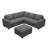 Abramson U-shaped Modular Sectional Upholstered Sofa With Storage Ottoman Gray-1460438366-1460438339