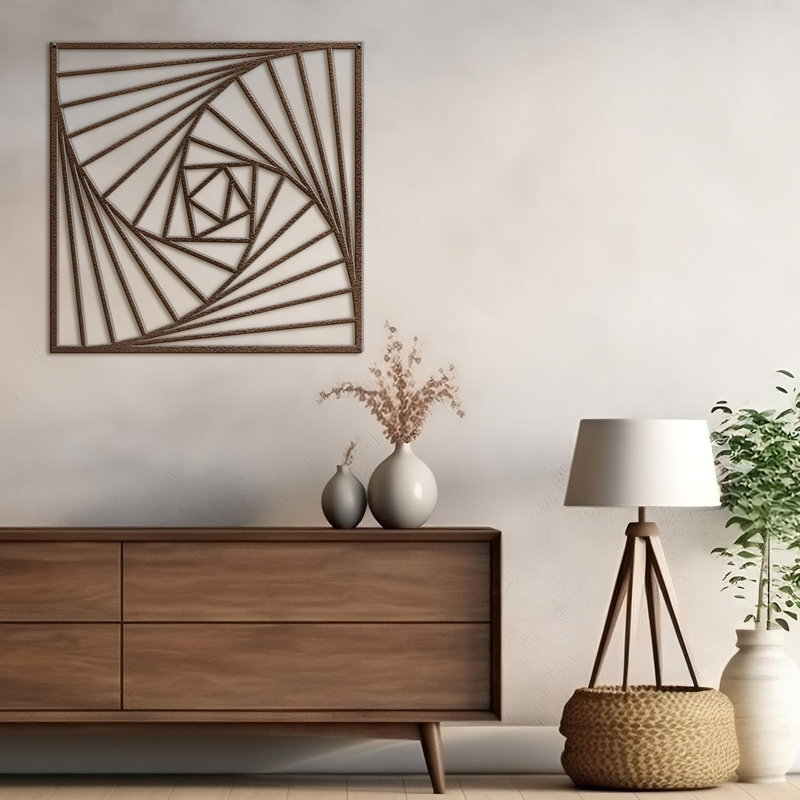 Décoration murale en métal, H 24 po x l 24 po x P 0,05 po, Bronze