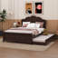 Lit plateforme en bois avec tête de lit simple et lit gigogne Jadaya