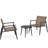 Modern Outdoor Chat Set: 2 PE Rattan Chairs + Black Steel & Tempered Glass Side Table – Durable & Stylish