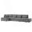 Modular Sectional Pull-Out Sofa, L Shape Sofa With Free Movement Storage Ottoman-694431559