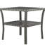 Table basse carrée pour l'extérieur, gris, verre trempé, rangement, table en aluminium pour l'extérieur, 2