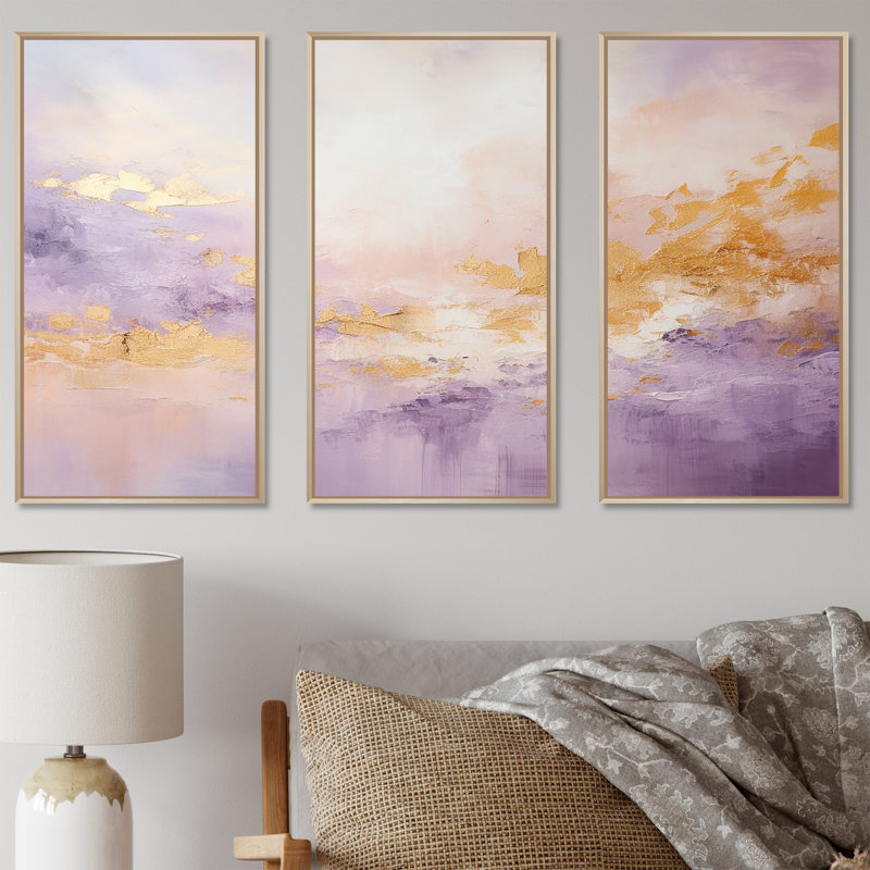 «Elegant Sky Whispers III», ensemble d'art mural sur toile Sky, H 40 po x l 60 po x P 1 po, Cadre naturel flottant