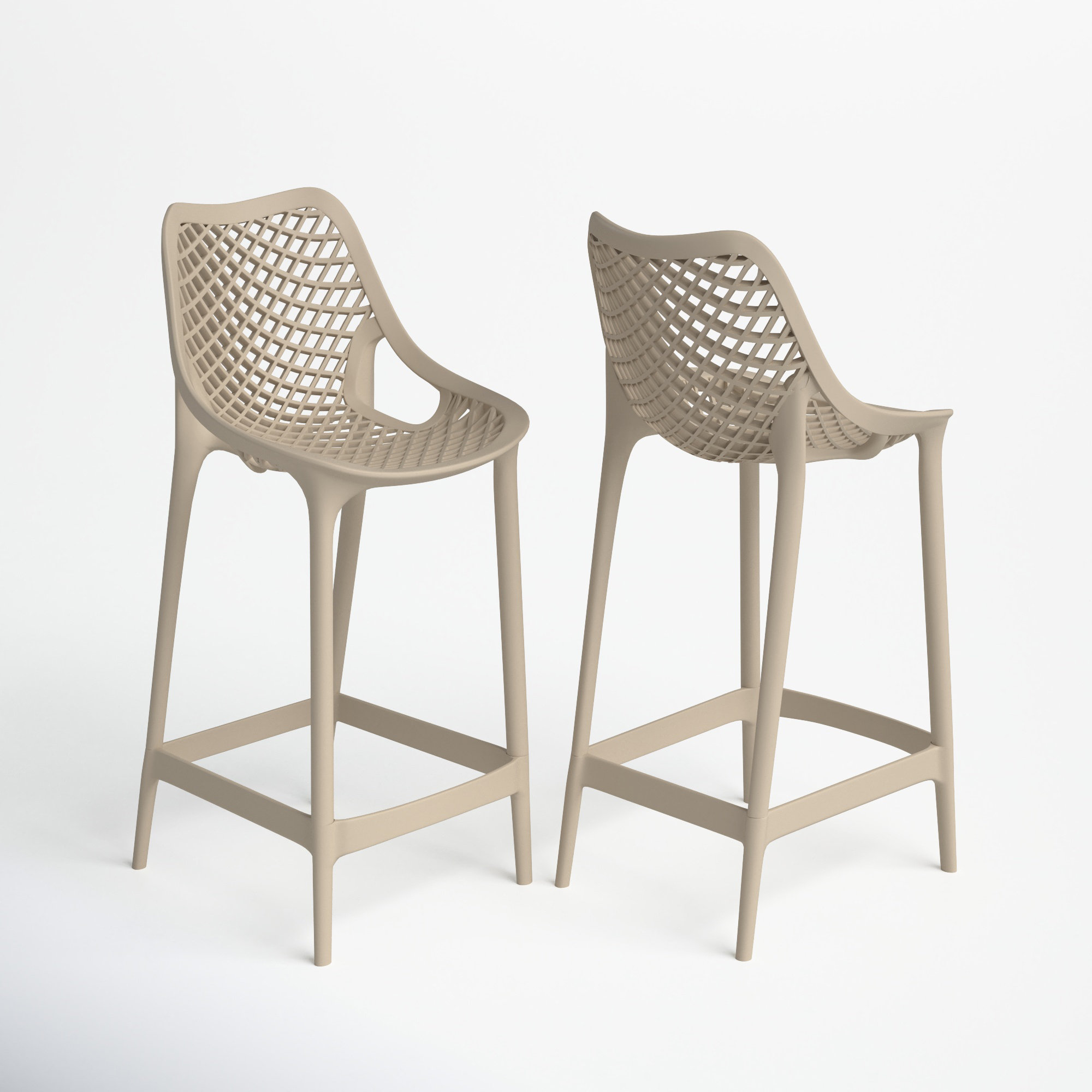 Farrah Patio Bar Stool, Taupe, 25.6"