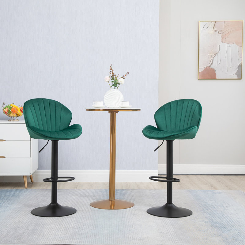 Ensemble de 2 tabourets de bar réglables avec dossier et repose-pieds, confortables et élégants pour la cuisine et la pub