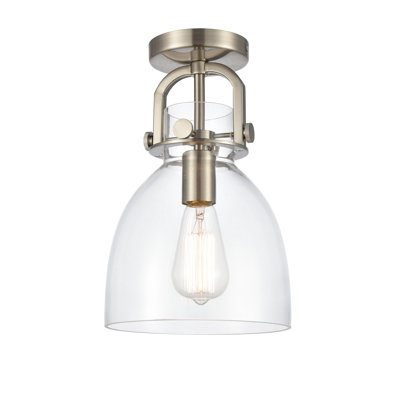 Plafonnier simple semi-encastré en forme de dôme à 1 lumière 8 po Borgen