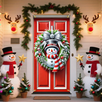 Christmas Snowman Door Banner With  Scarf Banner