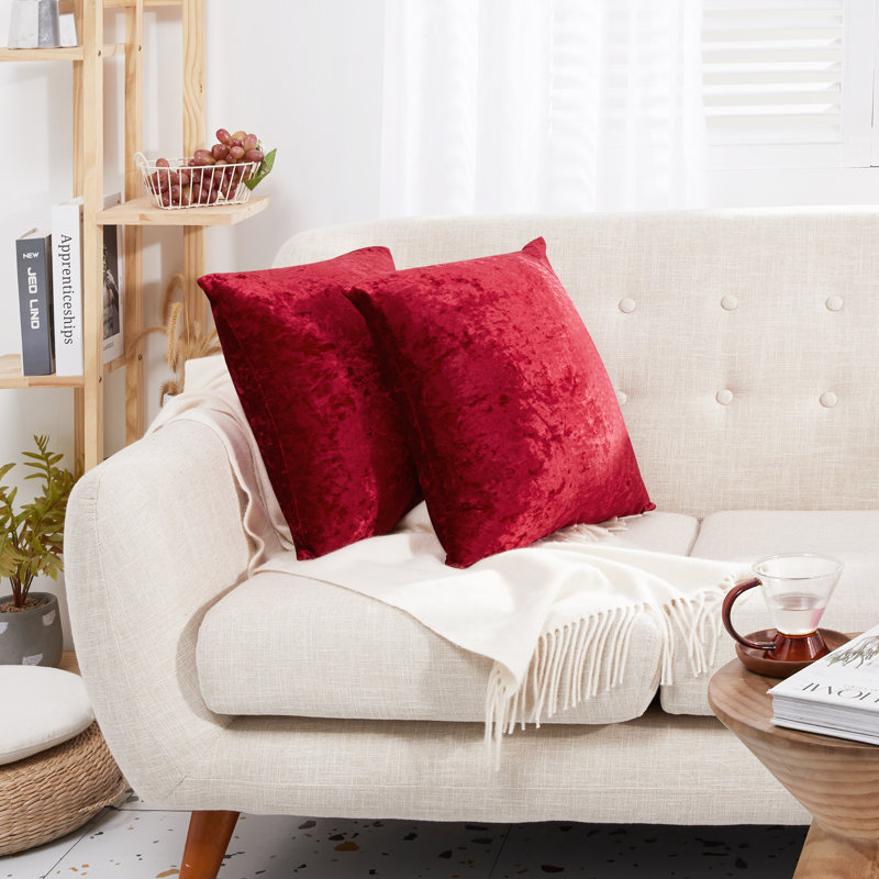 Reversible Pillow Cover, 24" x 24", True Red