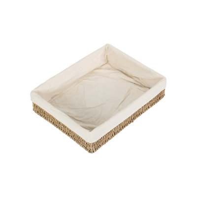 Seagrass Lined Storage Tray Basket
