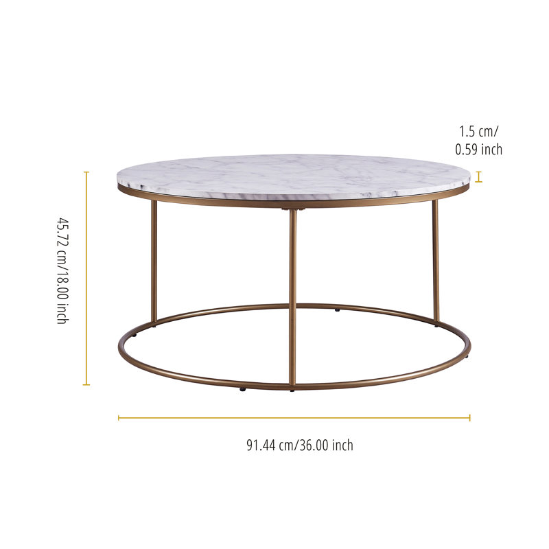 Carbone Marble-Look Round Coffee Table