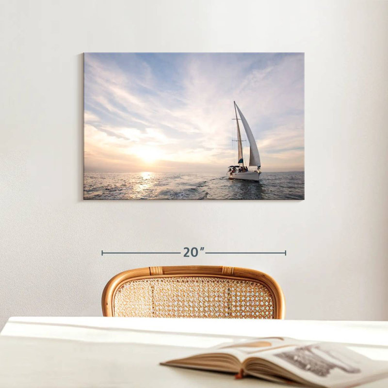 Mehar Sailboat Sunset Adventure, 16" H x 24" W