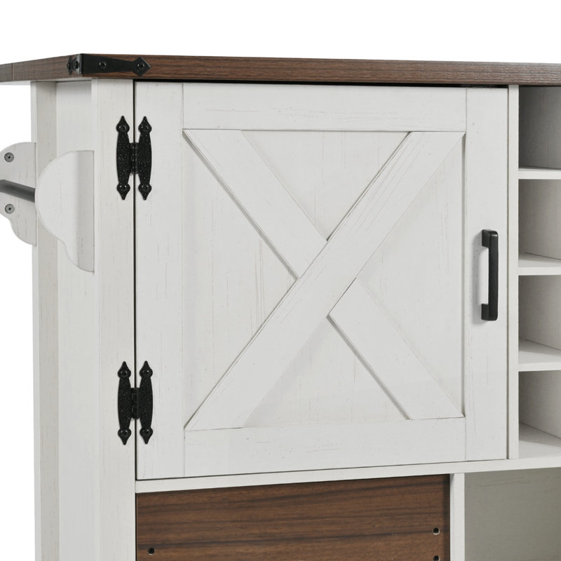 Îlot de cuisine 54 po avec abattant, Blanc