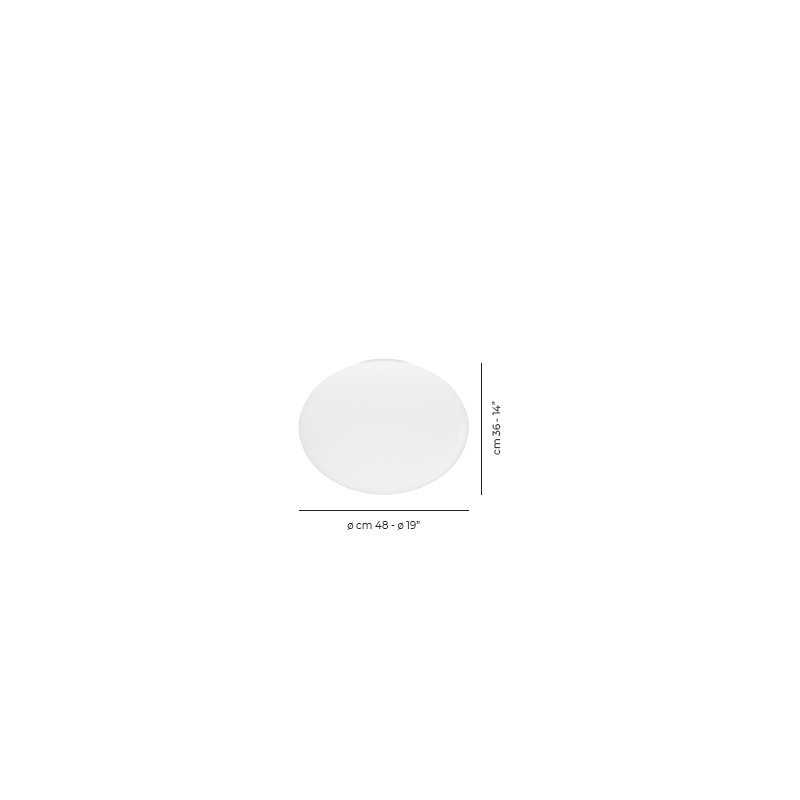 Lucciola Ceiling/Wall Lamp P White Matt Glossy White L32ff Ul, 14" H x 19" W x 19" D, 2700K