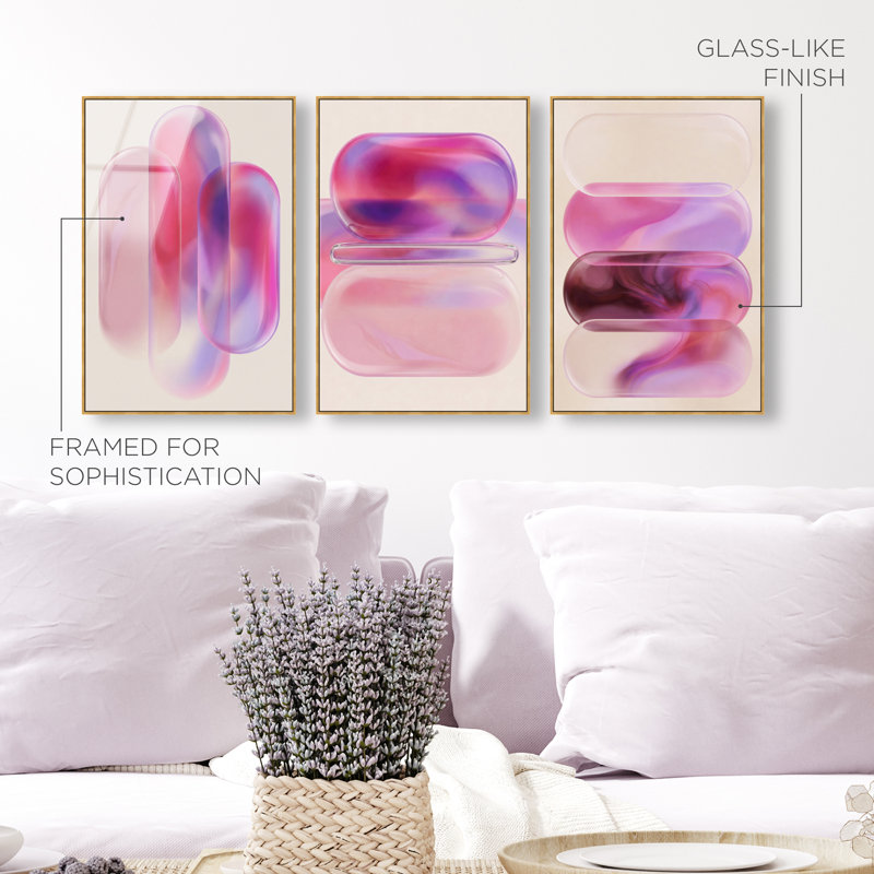 Rose Topaz Set High-Gloss Frameless Acrylic Glass Wall Art Abstract Print by Oliver Gal, Ready to Hang, 10 x 15, 30"H x 20"W