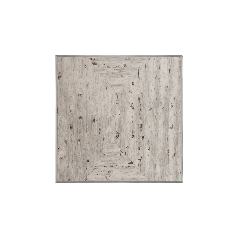 Machine Washable Gray Area Rug, Square 3'