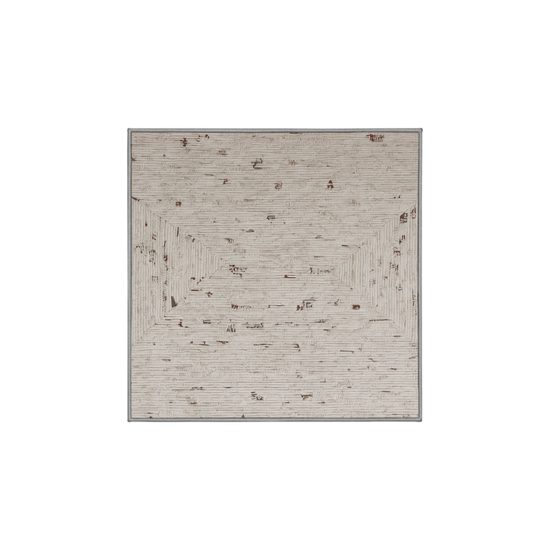 Machine Washable Gray Area Rug, Square 6'