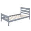 Lit plateforme simple avec tête et pied de lit, structure de lit simple en bois, lit en bois d'hévéa-987011105