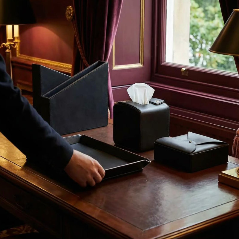 Boîte à bijoux en cuir pour elle, Noir, noir, noir, noir