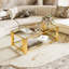 Table basse moderne en verre transparent