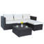 Ensemble de conversation modulaire en rotin avec coussins 3 pièces Furlong