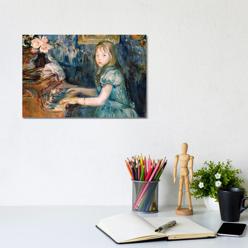 Lucie Leon At The Piano, C.1892 by Berthe Morisot - Wrapped Canvas Gallery-Wrapped Canvas Giclée, 20.32 cm H x 30.48 cm W