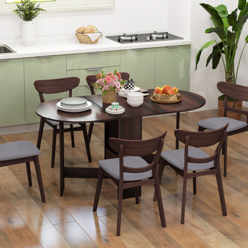 HOMCOM Folding Dining Table Drop Leaf Small Spaces, Brown