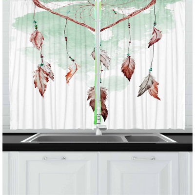 Floral Pointed Kitchen Curtain