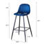 Tabouret de bar de 2 chaises de 30 po en velours à hauteur de comptoir avec dossier, pieds et repose-pieds en métal, assemblage facile, bleu pour la cuisine 2 - Robust Simple