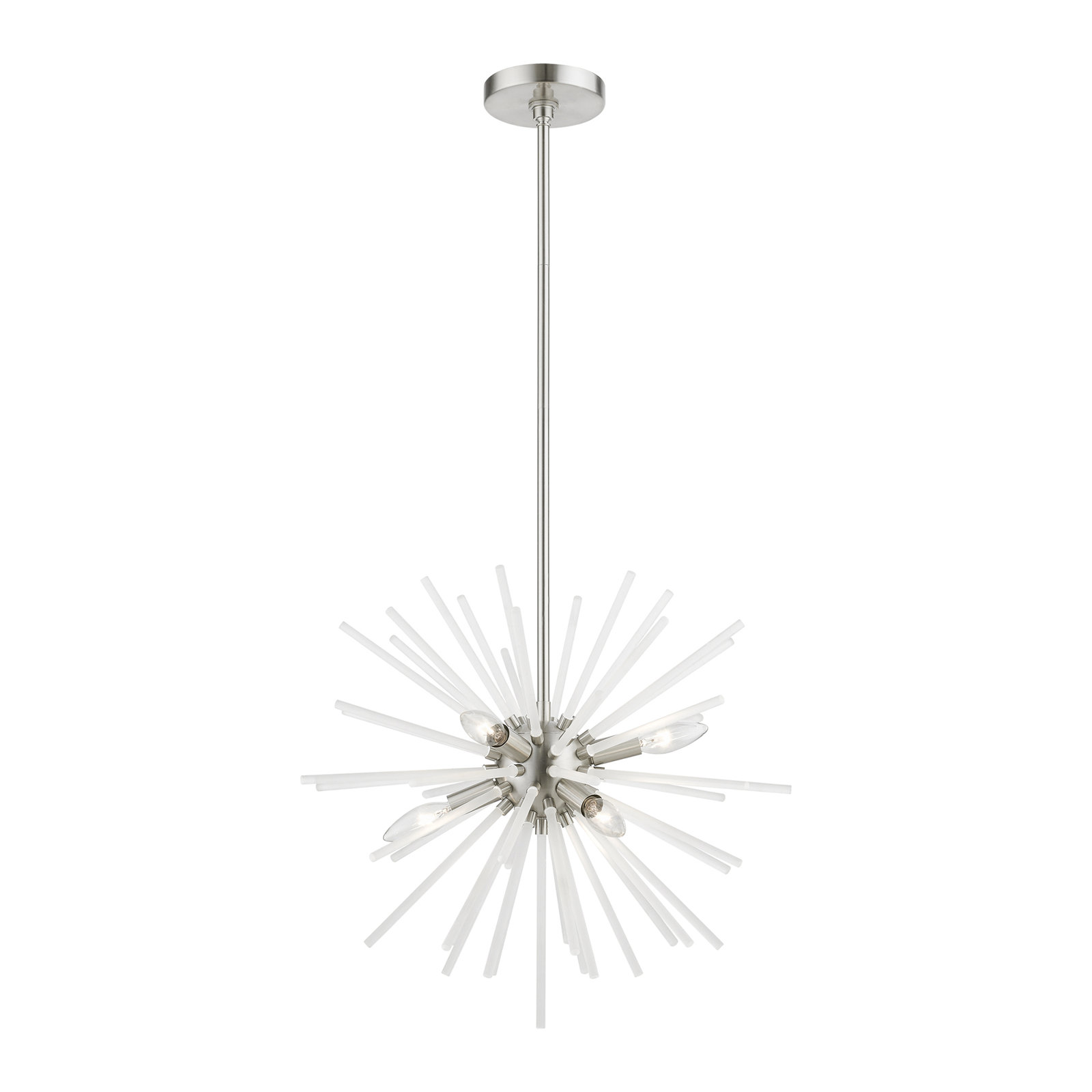 Ryzen 6 - Light Dimmable Sphere Chandelier, Brushed Nickel, 50.75" H x 20" W x 20" D