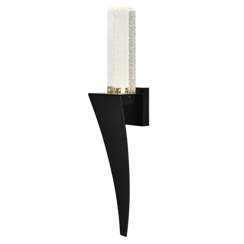 Sleek LED Wall Sconce with Black Finish For Bedroom, Hallway, Living Room – Integrated LED, No Bulb Required, Black