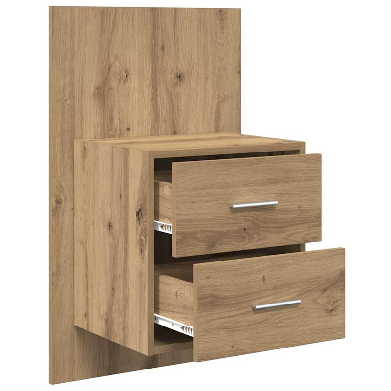 48.5 cm W Bedside Table, Artisan Oak