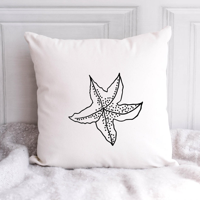 Nautical Sea Life_475 - Coussin décoratif avec coussin décoratif, H 18 po x l 18 po