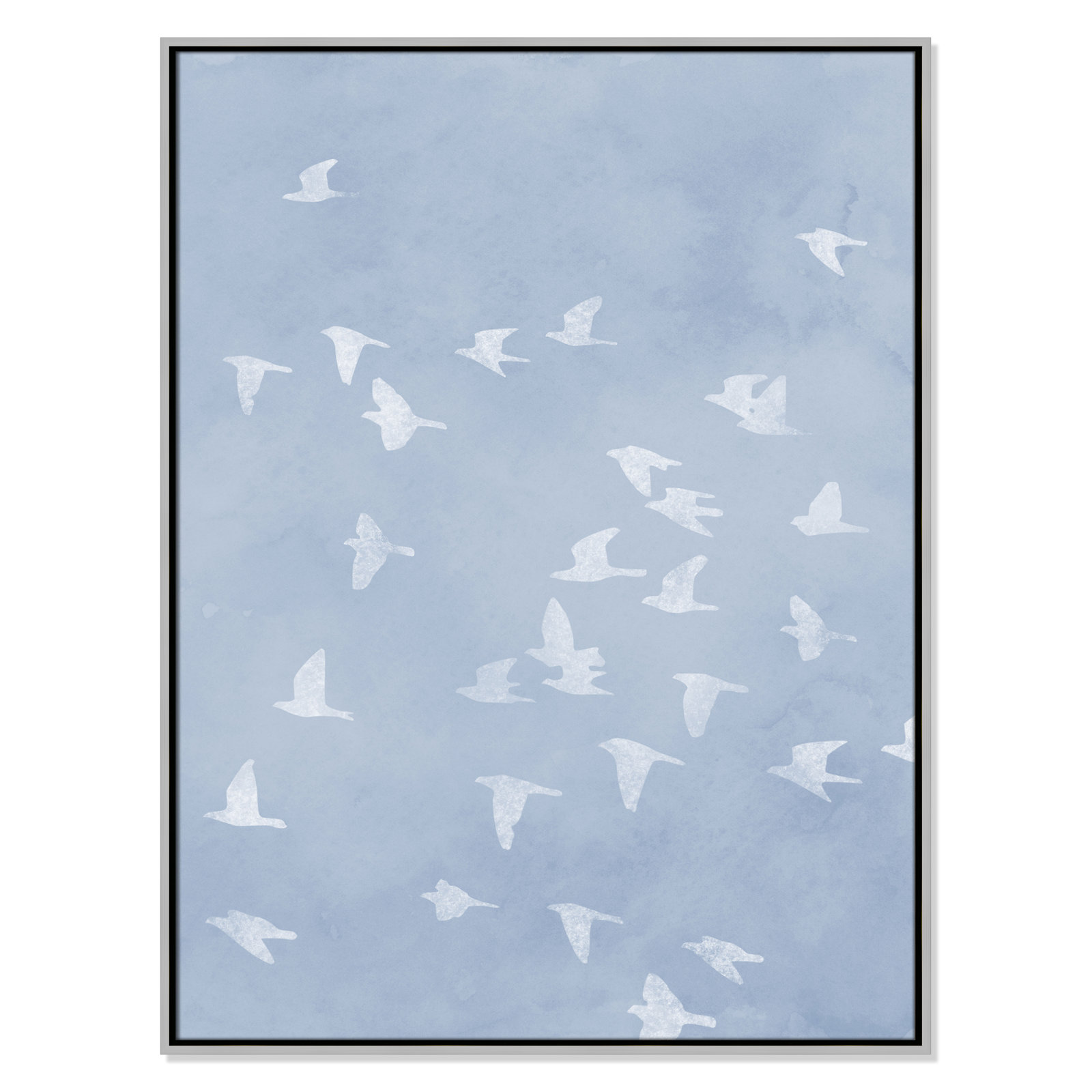 Flying Friends Print by Marcus Prime, 31.5'' W x 41.5'' H, Silver Floater