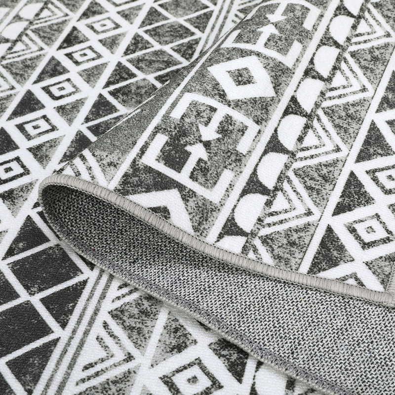 Washable Moroccan Geometric Area Rug