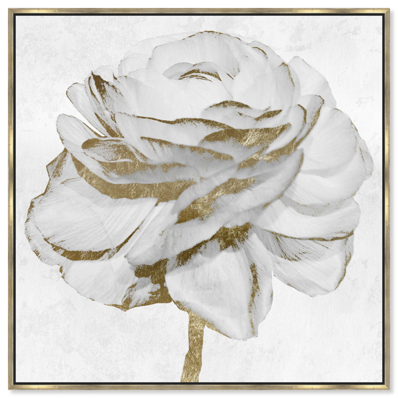 White Gold Peony Print by Oliver Gal, 24" H x 24" W