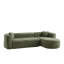 Canapé modulaire incurvé de luxe en tissu chenille, design minimaliste vert pour le salon