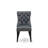 9 Pieces Dining Table Set Includes a Rectangle Table and 8 Platinum Gray Polyester fabric Dining Chairs, Sand Blasting Black-931481056-928726359
