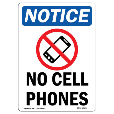 No Cell Phones Sign with Symbol