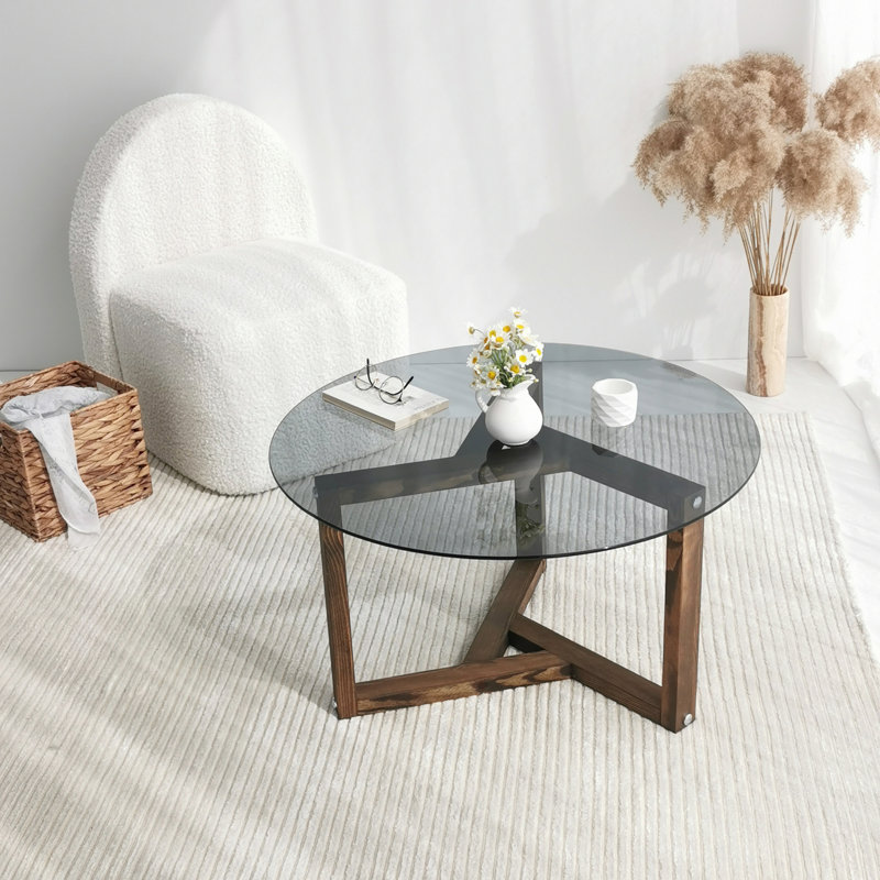 Dhurpati Cross Legs Coffee Table, Grey
